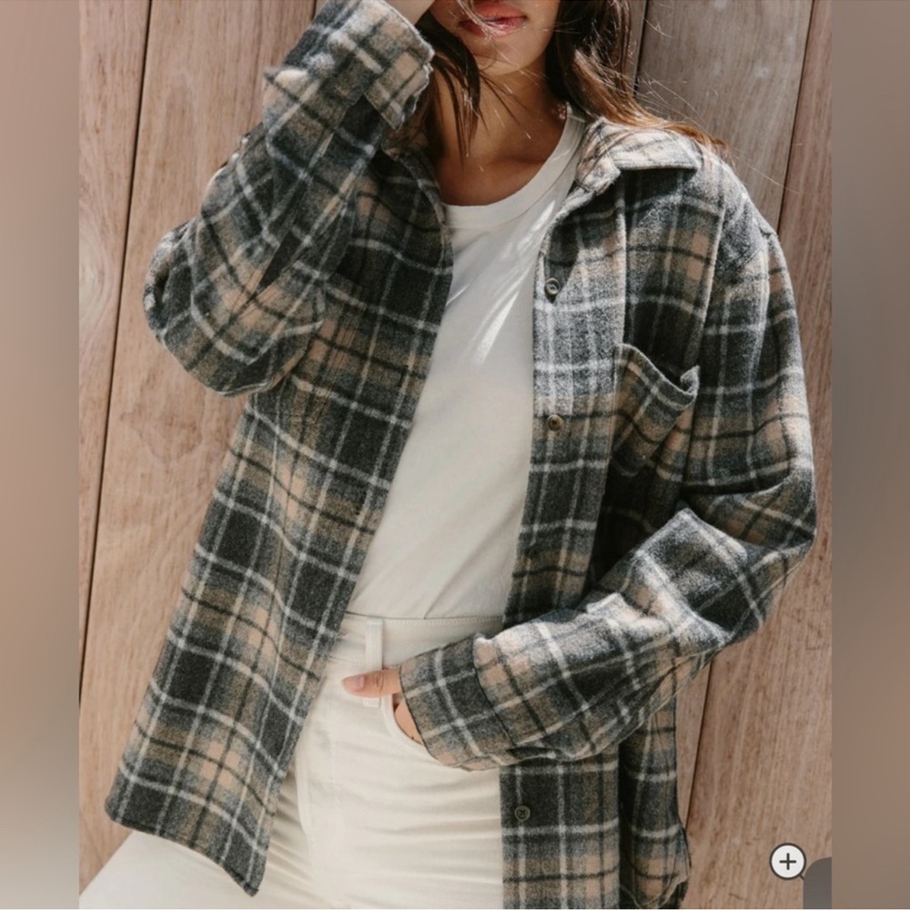 Jenni Kayne Plaid Jacket in Black and Cream